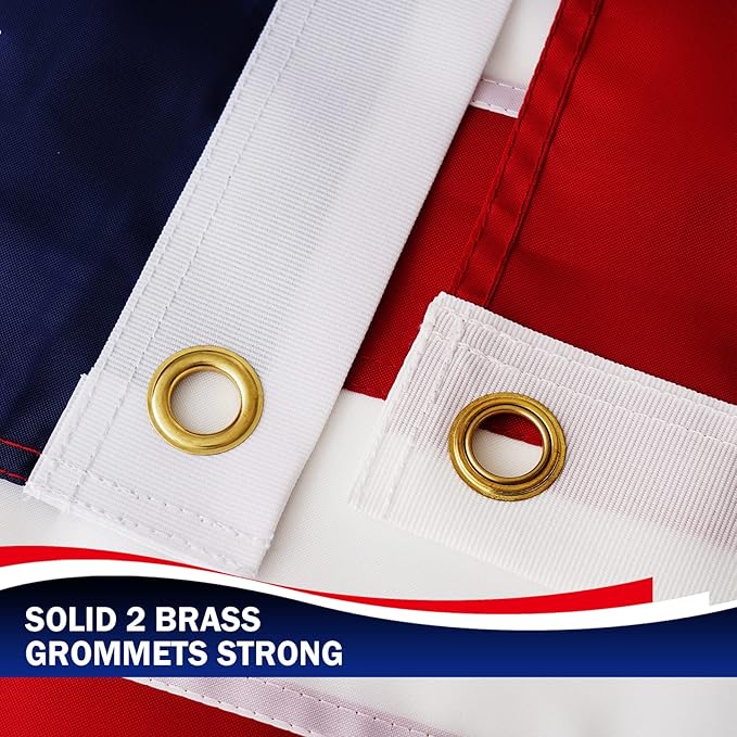 Homissor American Flag 2.5x4 US Flags USA Outdoor Heavy Duty United State Flag Embroidered Stars Made for All Weather High Wind Sewn Stripes With Brass Grommets for Outside