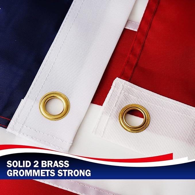 Homissor American Flag 2X4 US Flags 2’ x 4’ Heavy Duty Outdoor Durable Nylon USA Flag with Embroidered Stars, Sewn Stripes and Brass Grommets