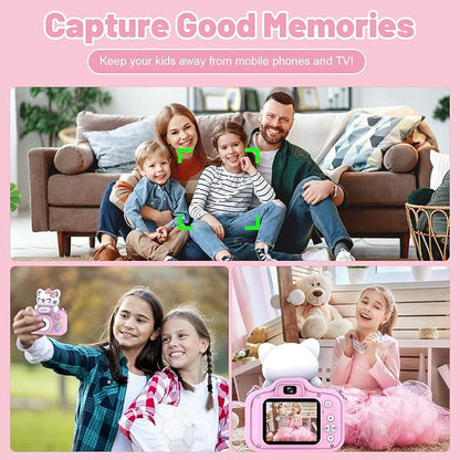 Kids Camera, 1080P Digital Camera with Dual Lens and 8X Zoom, Video Camcorder for Kids with 16GB SD Card, for Boys and Girls Ages 3–8