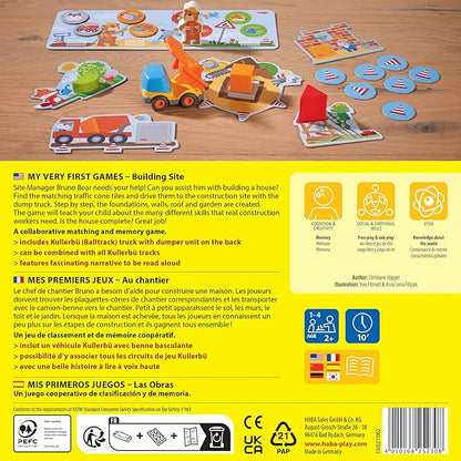 HABA My Very First Games Building Site, A Cooperative Learning Kids Game, Toddler Learning Activities & Games for 2+ Year Olds with Included Toy Truck