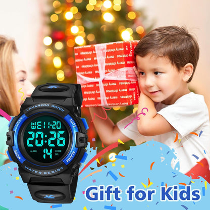 Kids Watch,Boys Watch for 3-15 Year Old Boys,Digital Sport Outdoor Multifunctional Chronograph LED 50 M Waterproof Alarm Calendar Analog Watch for Children with Silicone Band,Kids Gift