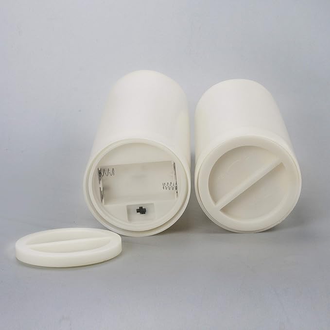 CANDLE CHOICE Waterproof Outdoor Battery Operated Flameless Candles Remote Timer White Tall Plastic Fake Realistic Flickering Electric LED Pillars for Lantern Wedding Christmas Decorations 3”x8” 3PCS