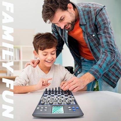 iCore Electronic Chess Set, Talking Computer Chess Board, 100 Preset Exercises, 5 Levels, 40 Famous Electronic Chess Games for Kids & Adults
