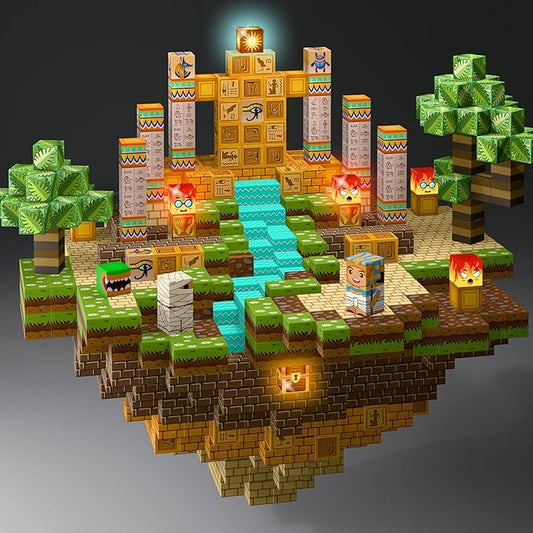 Magnetic Blocks -150 PCS Magnetic Building Blocks with 4 pcs Light Blocks 0.8",Stacking Mine Magnet Desert World Craft Cubes Toddler Kids STEM Toys,Birthday for Boys & Girls Age 3 4 5 6 7 8-12 Years