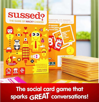 SUSSED The Wacky ‘What Would You Do’ Travel Card Game - Social Fun for Kids and Teens - Fun Boo Basket Stuffer for Families - Ages 7+ - Orange Pack