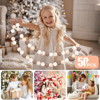 GOGOSO Ball Pit Balls for Toddlers Phthalate-Free BPA-Free Non-Toxic Crush Proof Soft Plastic Play Balls Baby Kids Shape Tent Pool Playhouse Playpen Party Decor,Coffee Brown Beige,50PCS