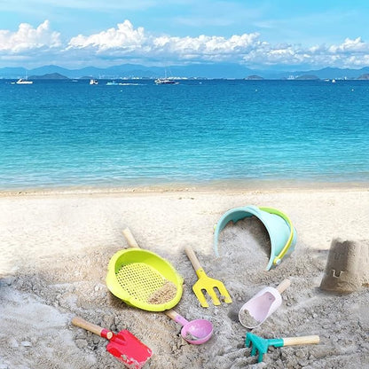 6-Piece Garden Tools Set for Kids,Children Beach Sandbox Toy,Including Cylinder Scoop, Trowel, Spoon, Fork, Rake & Shovel for Kids