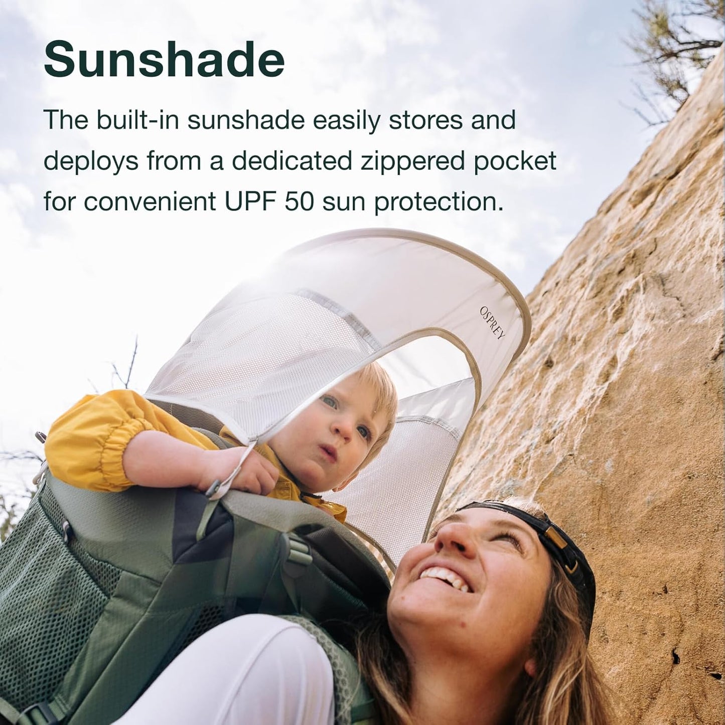 Osprey Poco Premium Child Carrier Backpack - Deluxe Kid Carrier for Hiking with Built-in Sunshade, Removable Daypack, and Adjustable Fit - Premium Comfort for Parent and Child