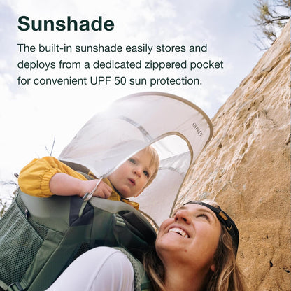 Osprey Poco Premium Child Carrier Backpack - Deluxe Kid Carrier for Hiking with Built-in Sunshade, Removable Daypack, and Adjustable Fit - Premium Comfort for Parent and Child