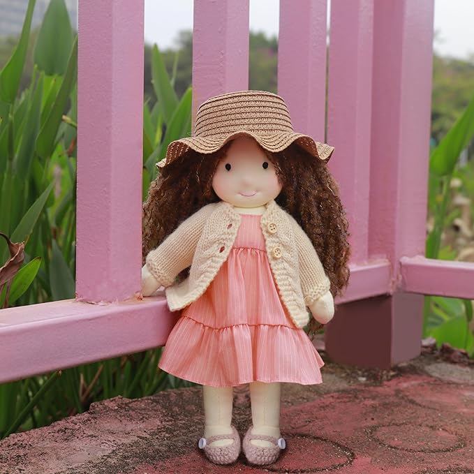 BlissfulPixie Waldorf Doll Handmade Rag Doll - Personalized Collectors Plush Doll for Kids Birthday Present with Beautiful Present Box-Kristy 12"