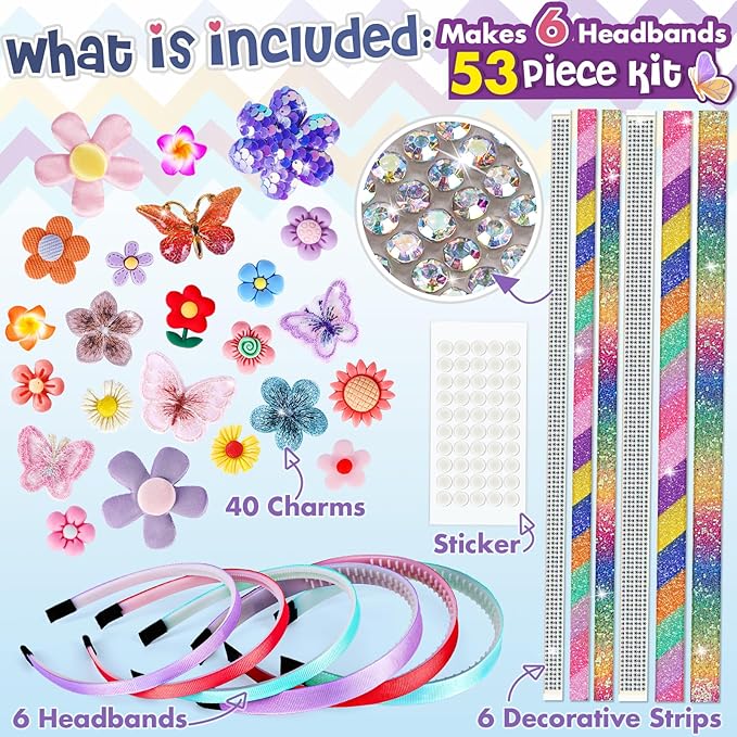 Gifts for 6 Year Old Girls: Craft Kits for Kids 6-12 | Fashion Girl Hair Accessories Making Set | That Allows Girls to Make Their Own Unique DIY Flower Hair Accessories (Flower)