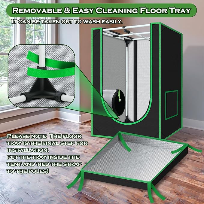 2x2 Grow Tent, 24"x24"x36" 600D Mylar Hydroponic Growing Tents for Plants Inside Reflective Grow Tent Growing Room Hydroponic System