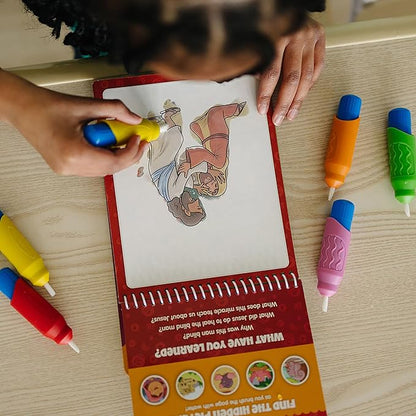 KangaToys Aqua Brushes 12 Pack Multi-Color Pack Reusable Water Paint Brushes for Kids Ages 3 and Up Paint with Water Kits Arts and Crafts