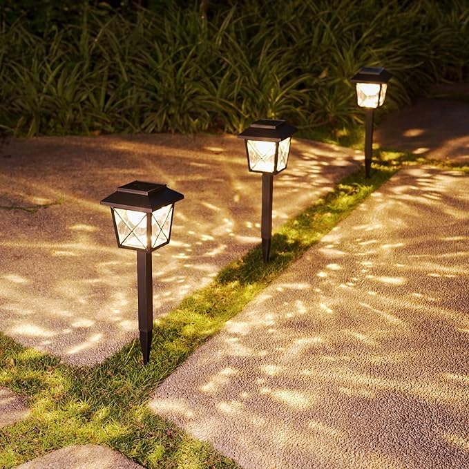 Large Rotating Solar Lights Outdoor Waterproof 2 Modes Twinkling Decorative Lights for Garden Yard Pathway Walkway Decorations Landscape Lighting. (Set of 4)