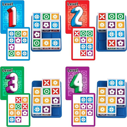 Funwares Match Frenzy: Portable Pattern Matching Puzzle Game, Family Mini Board Games, Perfect for Travel & Home Play, Road Trip Activities for Kids and Adults, Quick Set-Up - 4-Player
