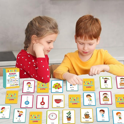 gisgfim 50 Pairs Opposites Memory Matching Game Sight Words Concentration Memory Card Educational Game for Kids Preschool Learning Educational Ages 3-8 A Fun & Fast Gift Activities Matching Games