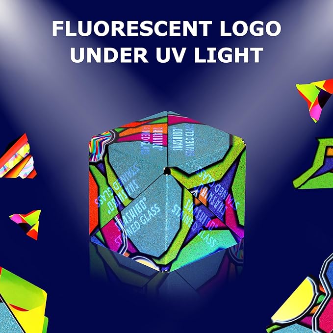 SHASHIBO Shape Shifting Box - Award-Winning Fidget Toy w/ 36 Rare Earth Magnets - Fidget Cube Transforms Into Over 70 Shapes, Sensory Toy Gift for Kids, Teens, and Adults (Stained Glass)