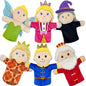 6 PCS Puppet Set 12 Inch, Fairy Tale Members Elf Plush Puppets Toddlers 1-3 Princess Hand Puppet for Kids Ages 4-8,Soft Puppets for Storytelling Teaching Preschool Role Play Puppet Toy for Boy Girls