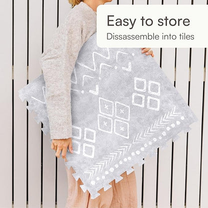 Lillefolk Baby Play Mat for Floor – 4x6ft Gray | Soft Non Toxic Premium EVA Foam Tiles for Tummy Time, Crawling & Playroom – Waterproof Interlocking Floor Mat for Babies & Toddlers (6 Tiles)