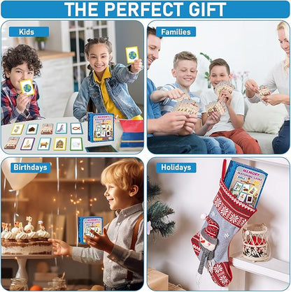 gisgfim 50 Pairs Memory Matching Game Bible Concentration Memory Card Games for Kids Educational A Fun & Fast Christian Bible VBS 2025 Easter Biblical Theme Matching Games