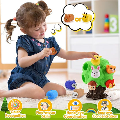 Gifts for 1-5 Year Old Boys, Toddler Toys Farm Animal Learning Toy for Toddlers 1-6 Forest Animal Playset Montessori Toys for 2-6 Girls Sensory Birthday Gifts for Boys