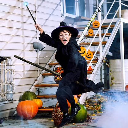 Sumind 4 Pieces Light up Wand Magic Light and Sound Wizard Wands, Illuminating Witch Wand, Costume Accessory for Halloween Cosplay Birthday Party Favors(Black, Dark Brown)