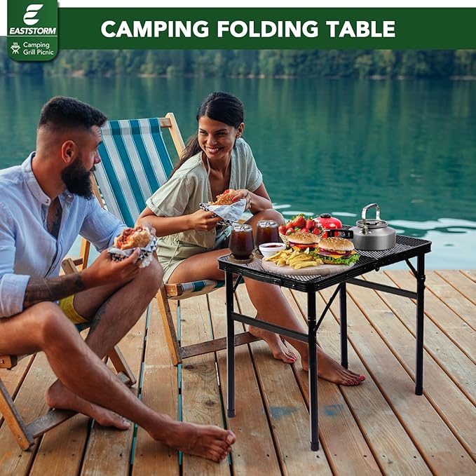 Small Folding Table, Easy for Storage, Compact and Portable Picnic Table for Grill, Outdoor Camping, Garden, Patio, Dining, BBQ, Party, Market, 2Ft (Small, Black), 23.6" L x 15.8" W