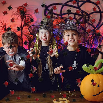 Halloween Party Table Scatter Confetti, 3000 Pcs Red and Black Spider Foil Metallic Confetti for Halloween Party Table Decorations