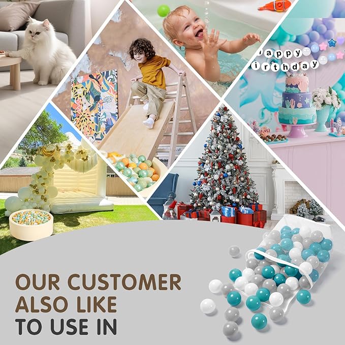 Realhaha Ball Pit Balls 50 100 200 500 Play Balls Plastic Balls for Baby Girls Toddlers Kids Play Tent Pool Playhouse Playpen Party Decoration