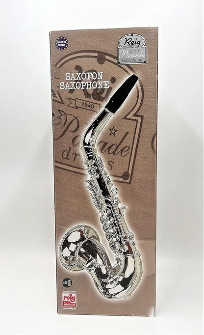 My First Toy Saxafone for Kids in Silver Finish with Standard Keys is a Great Learning Kid Toy Instrument and Teaching Tool for Children Ages 3+ BPA Free.