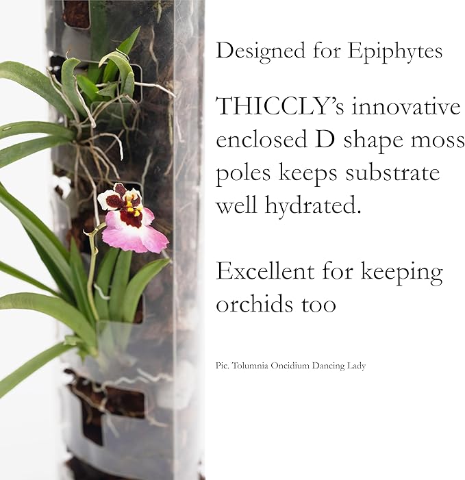 Plastic Moss Poles for Climbing Plants V3 Medium 5Pcs Front Opening Stackable Moss Pole Monstera Plant Support-Plant Climbing Pole, DIY Moss Pole for Plants Indoor, Plant Sticks Support by THICCLY