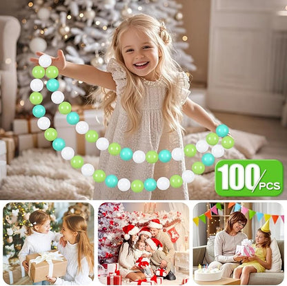 GOGOSO Ball Pit Balls for Toddlers, Green Balls for Ball Pool Birhtday Party Girls Kids with Storage Bag, 2.17inches 100pcs