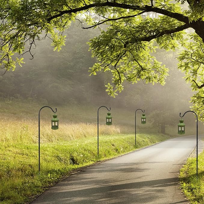 MIXXIDEA 37” Inch Heavy Duty Garden Shepherds Hooks for Outdoor Height Adjustable Plant Hangers Outdoor Shepherds Hook for Bird Feeders, Lanterns,Outdoor Décor, Plants, Wedding, Garden (37inch 8PK)