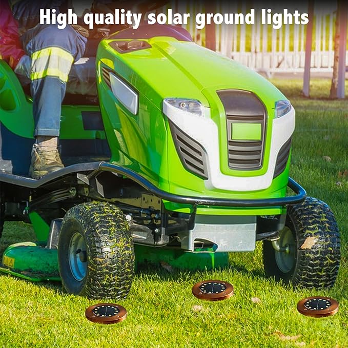 Solar Ground Lights Outdoor Waterproof Flat Garden Solar Disk Lights Floor 12 LED 8 Pack for Garden Patio Pathway Landscape Driveway Yard Path Decor