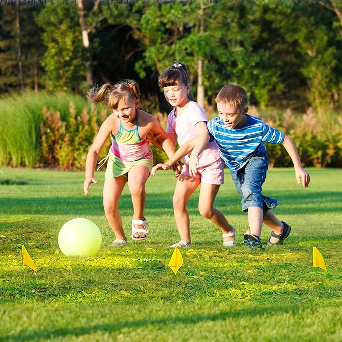 Zozen 100Pack Yellow Marking Flags, Writable/15x4x5 Inch, Yard Flags for Lawn & Irrigation & Landscape & Sprinkler & Survey & Dog Training.