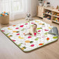 Baby Play Mat for Floor 50x50, Activity Mat, Thicken Soft Fabric Foam Play Mat for Baby, Washable Non-Slip Cushioned Crawling Mat for Babies, Infants, Toddlers（White Fruit