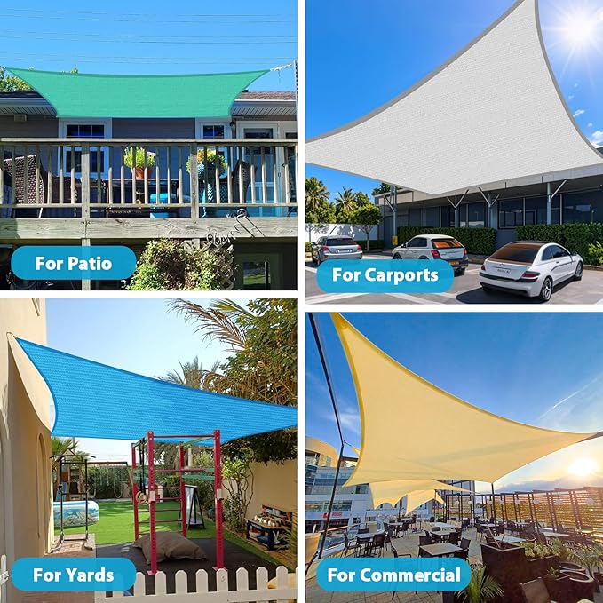 Amagenix Sun Shade Sail 8'X9' Curved Edge Outdoor Shade Canopy Black Breathable 95% UV Block Shade Cloth for Patio Garden Backyard (We Make Custom Size)