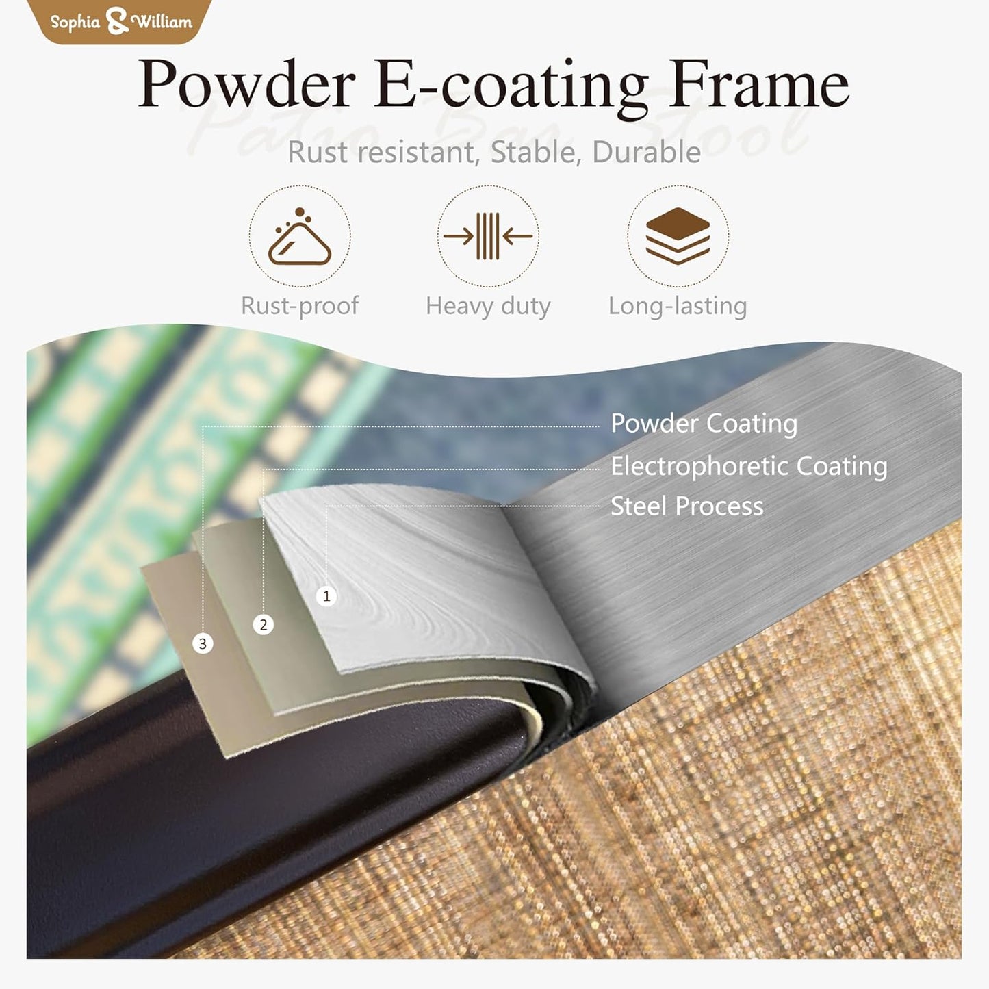 Sophia & William Outdoor Bar Set, Patio Bar Table and Chairs Set, Counter Height Patio Set - 4 x Swivel Bar Chairs, 1 x Rectangular Bar Table for Porch, Yard, Garden, Balcony, Deck