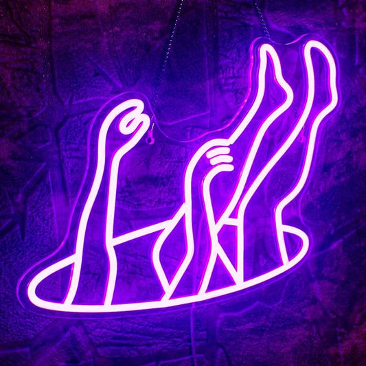 WLHOPE Falling Man Neon Sign Falling into Hole Neon Light Purple LED Neon Signs for Wall Decor USB Drop Into Neon Light Signs for Bedroom Home Bar Man Cave Game Room Party,Gift for Boys