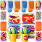 Sensory Kit for Toddlers and Kids - Includes 6 Bins with Lids, Play Tools, Sand, Feathers, Clay, Color Beads and Pom Poms Kids Box Fillers (2 Pack)