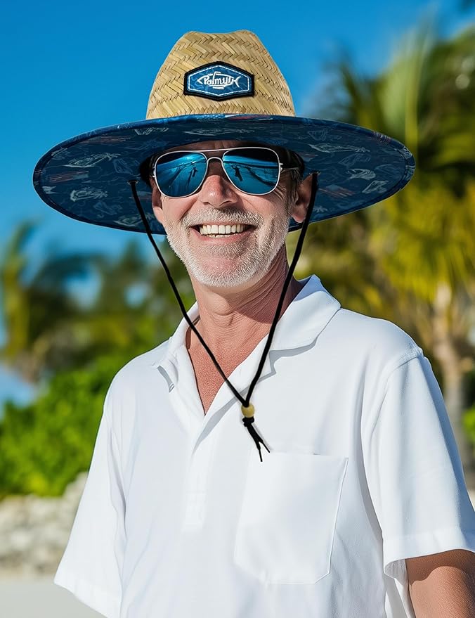 Palmyth Straw Hat for Men & Women Sun Hats, Beach Hat, Fishing Hat Wide Brim UPF 50+ Sun Protection