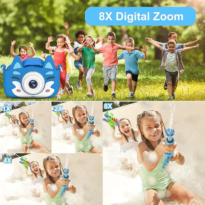 Kids Camera Toys Gifts for Boys Girls, Selfie Camera HD Digital Video Shockproof Camcorder, Christmas Birthday Gifts for 3 4 5 6 7 8 9 Years Old Girls Boys Gifts - 32GB SD Card Included