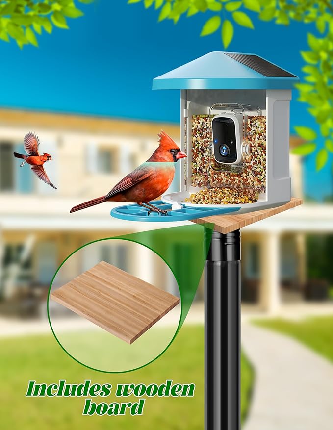 XDW-GIFTS Bird House Pole, 1 Pack 109 Inch Metal Bird Feeder Pole for Outdoor, with 5-Prong Heavy Duty Base for Birdhouse Mounting, Weather Station