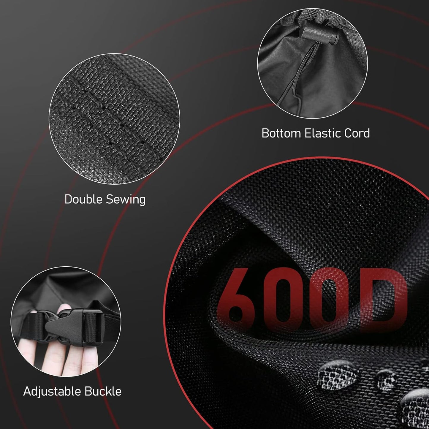 Fire Pit Cover Round 36 Inch - Outdoor Firepit Cover Heavy Duty & Waterproof, 600D Patio Fire Table Cover Gas Fire Pit Accessories Fade & Weather Resistant - 36 x 36 x 20 Inch