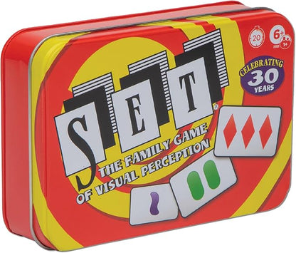 SET Card Games for Kids - Collectors Tin, Matching Game, Learning Games, Fun Family Games, Game Night, Travel Games, Memory Game, Learning Game, Multi-Player Card Game of Visual Perception, Ages 6+