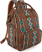 Wrangler Aztec Backpack Organized Daypack Travel Baby Bag with Stroller Strap and Side Bottle Pockets
