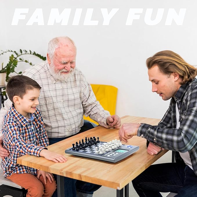 iCore Electronic Chess Set, Talking Computer Chess Board, 100 Preset Exercises, 5 Levels, 40 Famous Electronic Chess Games for Kids & Adults