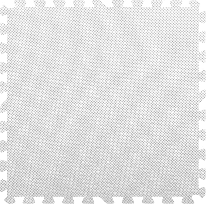 Flooring Inc's 1/2" Soft Non-Toxic Baby Play Mat, Toddler Playmat, Colorful Puzzle PlayMat, Floor Mats for Kids & Babies, EVA Foam Interlocking Tiles for Nursery & Playroom | White, 15 Tiles, 60 Sq/Ft