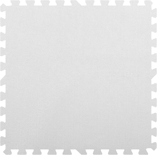 Flooring Inc's 1/2" Soft Non-Toxic Baby Play Mat, Toddler Playmat, Colorful Puzzle PlayMat, Floor Mats for Kids & Babies, EVA Foam Interlocking Tiles for Nursery & Playroom | White, 15 Tiles, 60 Sq/Ft