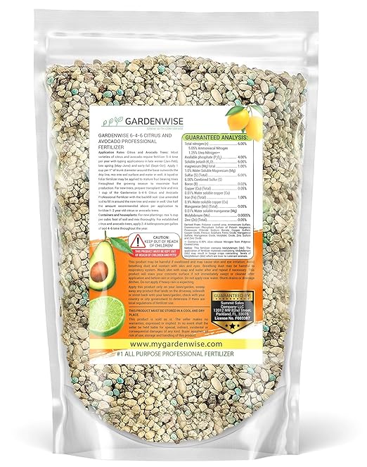 Avocado & Citrus Tree Fertilizer for Indoor & Outdoor Plants | Quick-Release Nitrogen - Citrus Fertilizer (3 Quarts)